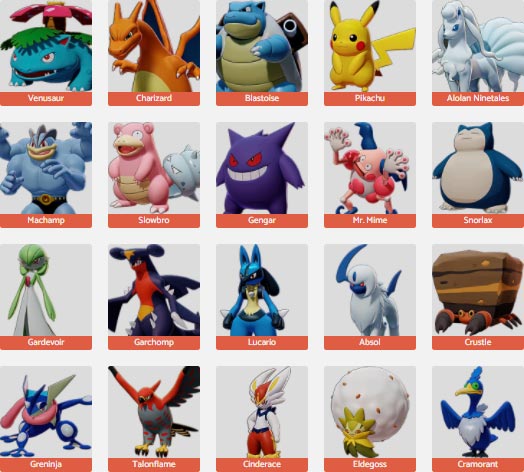 Every Pokemon available in the beta at launch.
