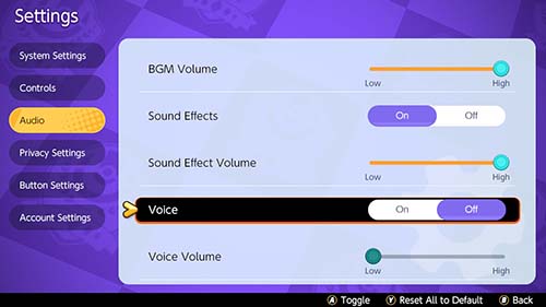 Enable and disable voice chat in settings.