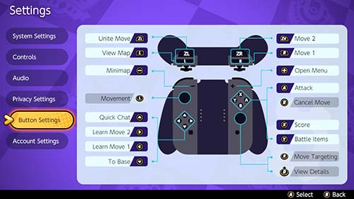 Controller scheme for Pokemon Unite.