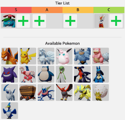 Pokémon Tier List Maker 